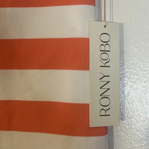 Ronny Kobo | New EVIVA dress off the shoulder Bodycon Women’s size S striped - Picture 3 of 10